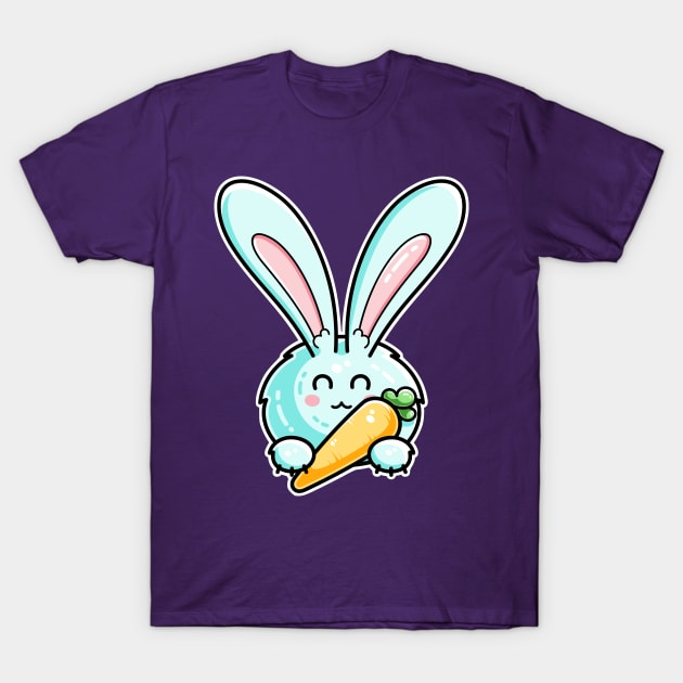 Kawaii Cute Rabbit Holding Carrot T-Shirt by freeves